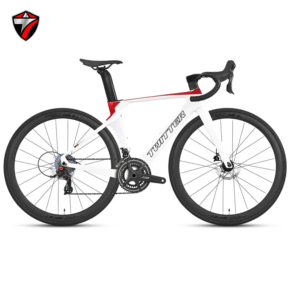 Cheap Mechanical Shifting Carbon Road Disc Bike 700*28C RS-24S Hydraulic Brake Racing Bicycle With Carbon 3K Handlebar For Sale