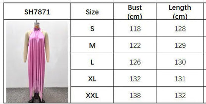 Long Dress Women Dresses Sexy Vestidos Y2k Streetwear Sleeveless Halter Irregular Tassel Elegant Splice Party Night Work 2026