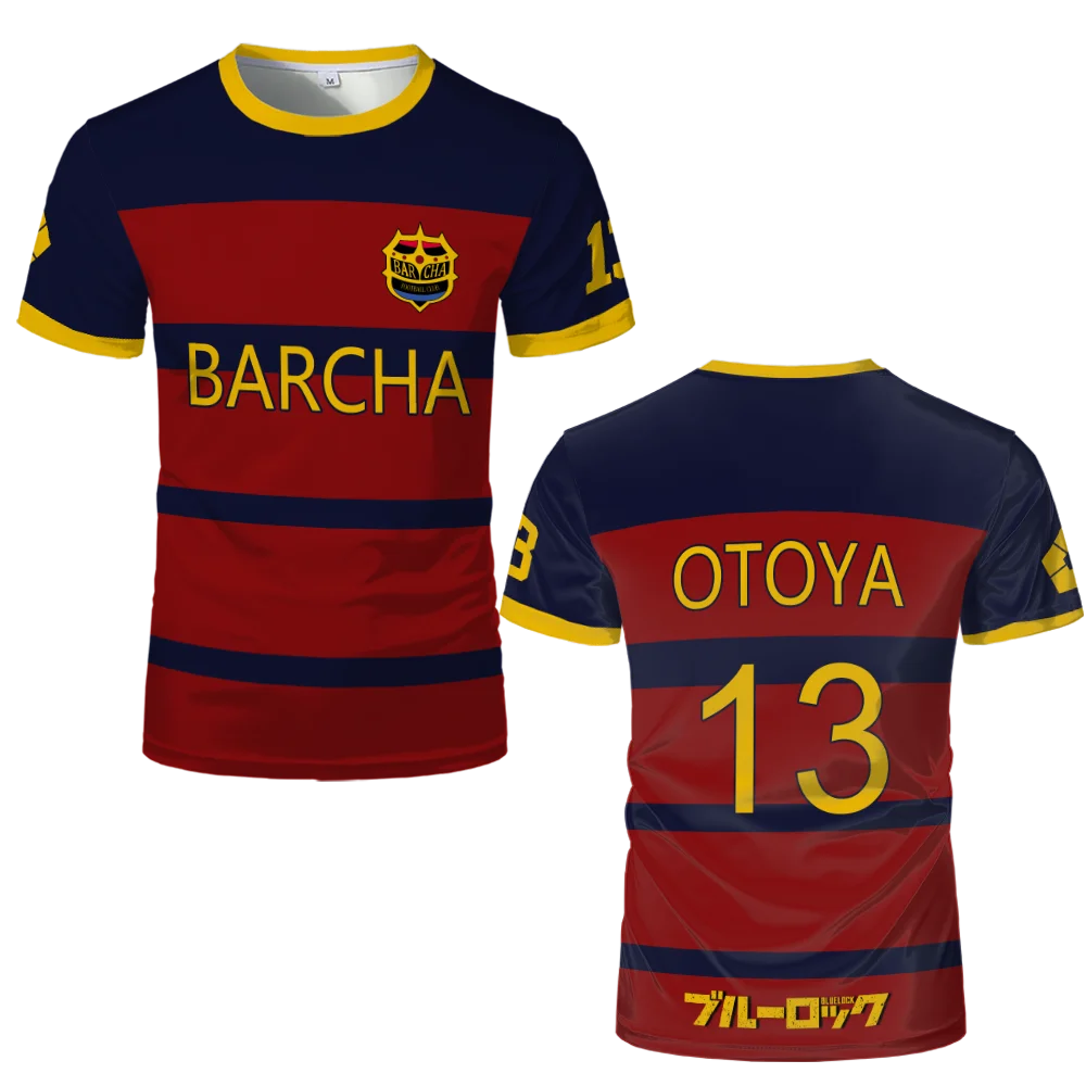 Blue Lock FC Barcha Cartoon Anime Cosplay Men Jersey Summer Short Sleeve Children Tee Tops 2024 Style Fashion Mens Boys T-shirt