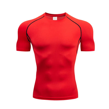 Men's T-Shirt Running Sport T Shirt Men Compression Top Tee Fitness Quick Dry Tight Training Gym Sport Running Shirts Men Jersey