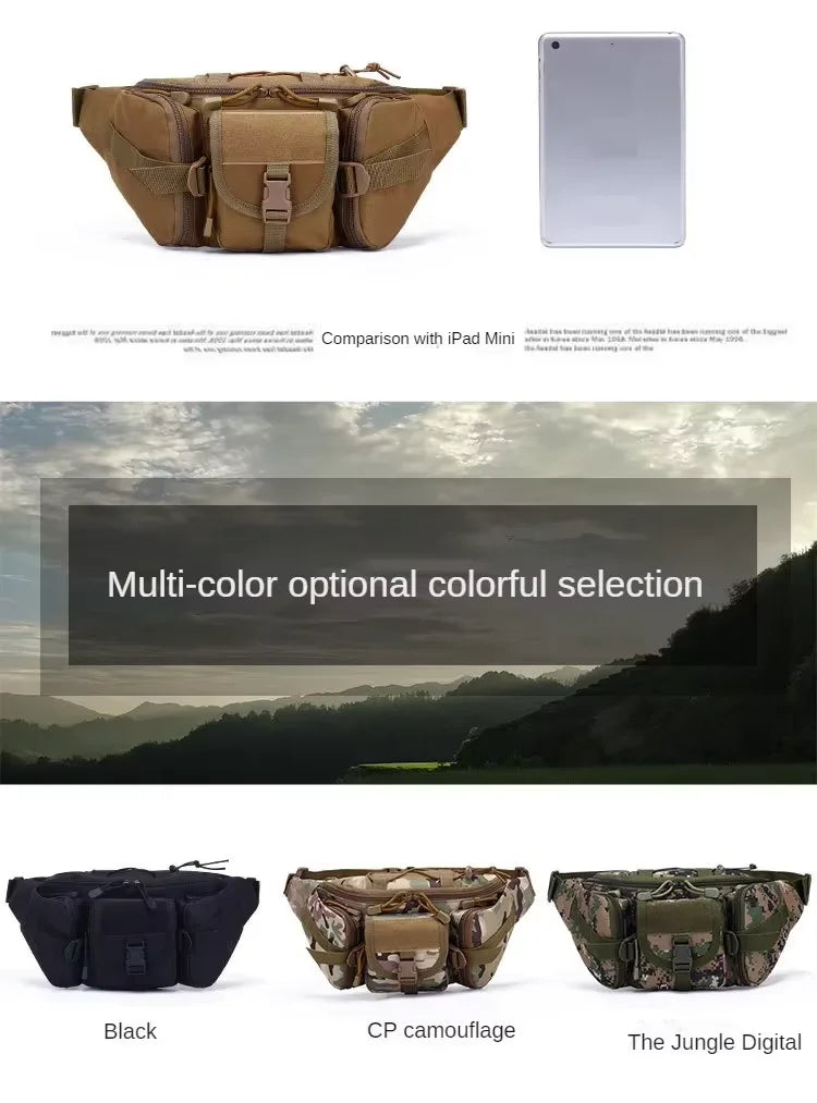 Men's Tactical Fanny Pack Nylon Waist Bag - Outdoor Sports Cycling Travel Hiking Camping Hip Pack Small Utility Belt Bag