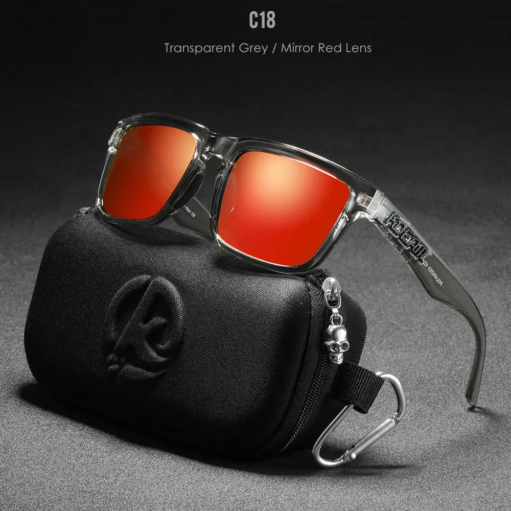 KDEAM Classic Square Sunglasses Men Women Category 3 Polarized Sun Glasses Unique Frame Surface Eyewear With Case Box KD332