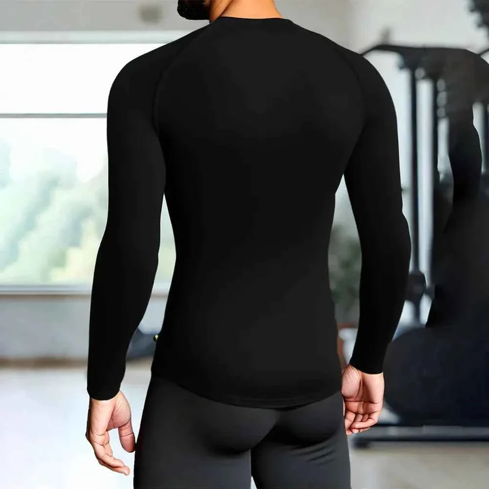 Men's Compression Long Sleeve Shirt – Quick-Dry Gym & Running Base Layer