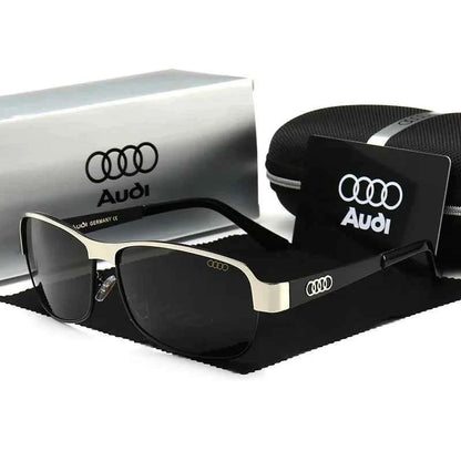 Audi Retro Oval UV400 Polarized Sunglasses for Men Women Motorcycle Glasses Antiglare Outdoor Adventure Shades lunette de soleil
