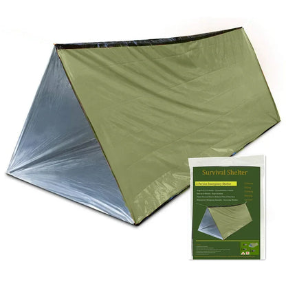 Emergency Tube Tent – Waterproof 2-Person Shelter, Reflects 90% Body Heat, 3 Colors