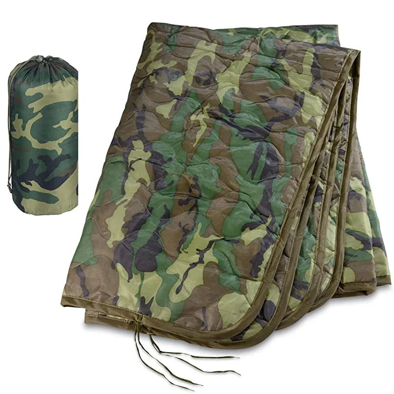 Military Poncho Liner Blanket – 82×58", Water-Repellent, 5 Colors