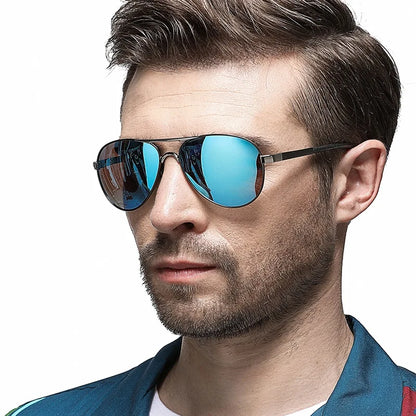 AOWEAR Men's Aviation Sunglasses Men Polarized Mirror Sunglass for Man HD Driving Pilot Sun Glasses