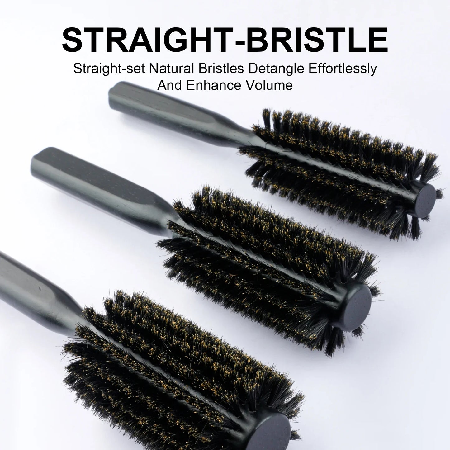 6 Sizes Boar Bristle Round Hair Brush Curly Hair Styling Comb Professional Removable Tail Barber Hairdresser Round Rolling Comb