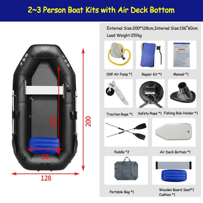 Professional Inflatable Dinghy Raft Set – Tear-Resistant PVC, 1–6 Persons (1.75–3.6m)