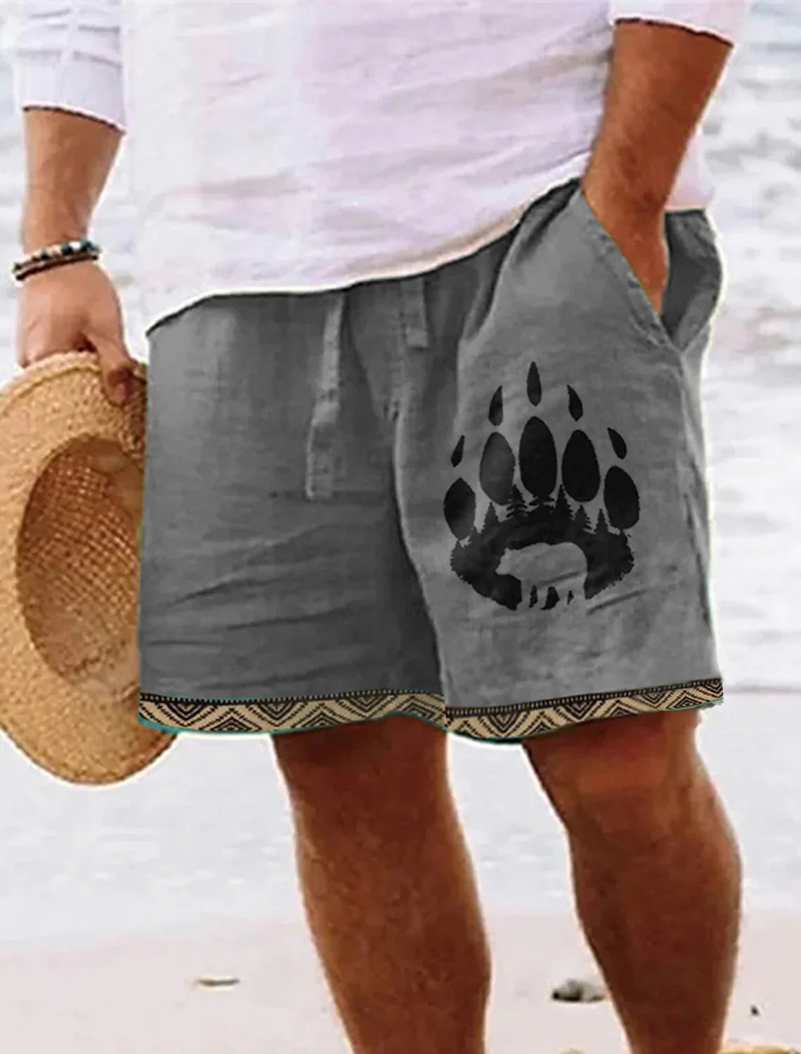 Men's Retro Sun & Moon Graphic Shorts – 3D Printed Breathable Street Shorts