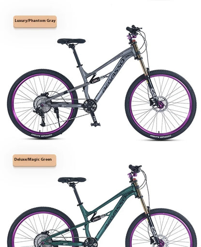 Men's Aluminum Alloy Mountain Bike – 27.5"/26" Soft Tail Full Suspension Adult MTB