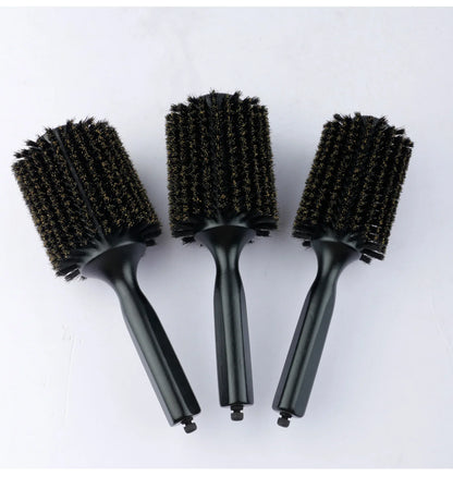 6 Sizes Boar Bristle Round Hair Brush Curly Hair Styling Comb Professional Removable Tail Barber Hairdresser Round Rolling Comb