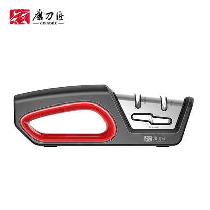 Four in one kitchen sharpener restores serrated blade knives and scissors, diamond tungsten steel
