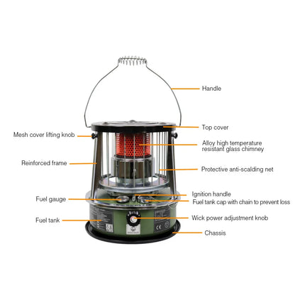Liftable Kerosene Camping Stove – Windproof Portable Heating Stove for Outdoor & Home Use