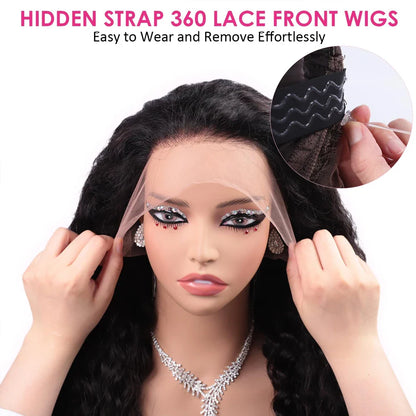 250 Density 360 Hd Lace Front Human Hair Wig Pre Plucked Invisible drawstring 360 Glueless Wig Deep Wave Frontal Wigs Human Hair