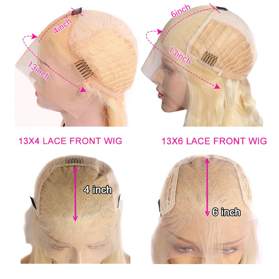 6 x 13 Blonde Lace Front Wig Human Hair | HD Transparent 13x6 Body Wave Wig