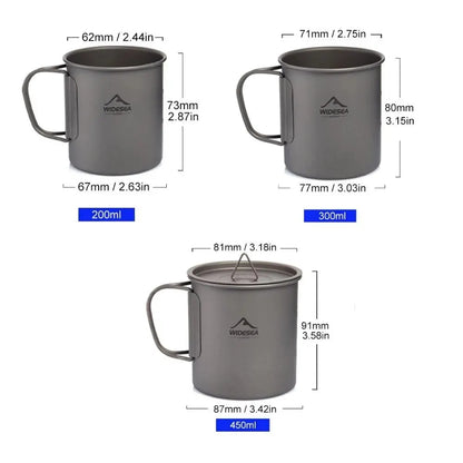 Titanium Camping Cup with Lid – Lightweight Outdoor Mug for Coffee, Tea & Cooking