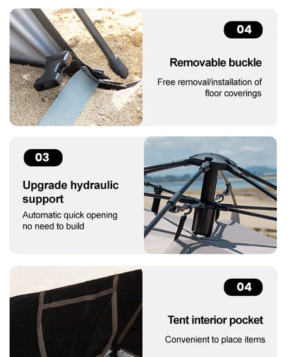 Sonuto Outdoor 3-4P One-Touch Camping Tent Quick Automatic Opening Beach Fishing Tent