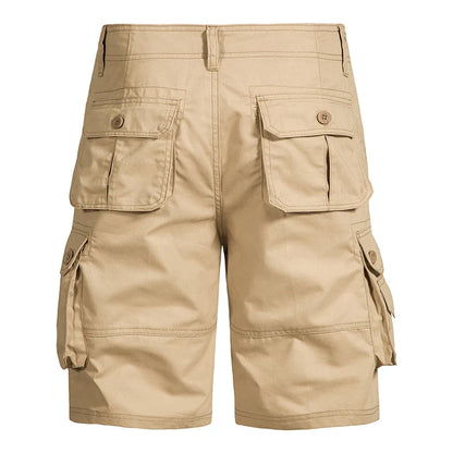 Men's Multi-Pocket Cotton Cargo Shorts – Loose Fit Outdoor & Beach Shorts
