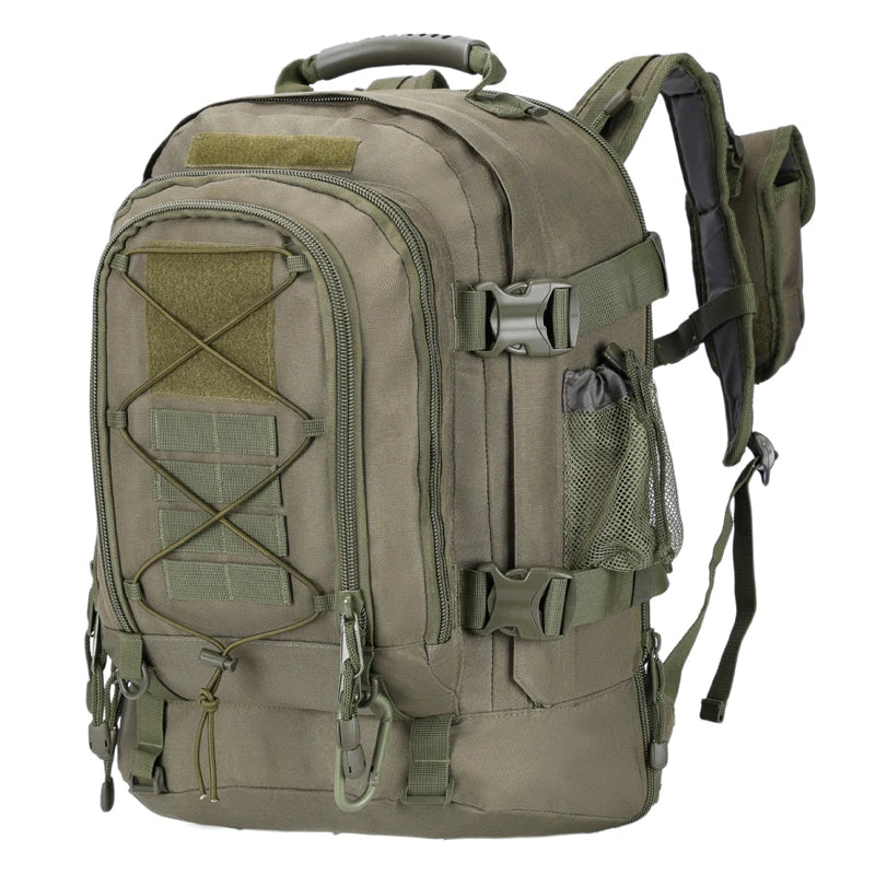 Tactical Backpack – 39–64L Expandable, MOLLE, Water-Resistant Nylon, 6 Colors