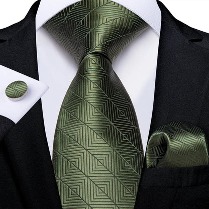 Men's Ties Solid Pink Blue Green Purple Wedding Party Accessories Groom Necktie Handkerchief Cufflinks Gift for Husband
