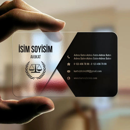 20/50/100/200PCS Transparent PVC Business Card Colorful Printing Personalized LOGO Text Thank You Card Free DESIGN 0.38mm