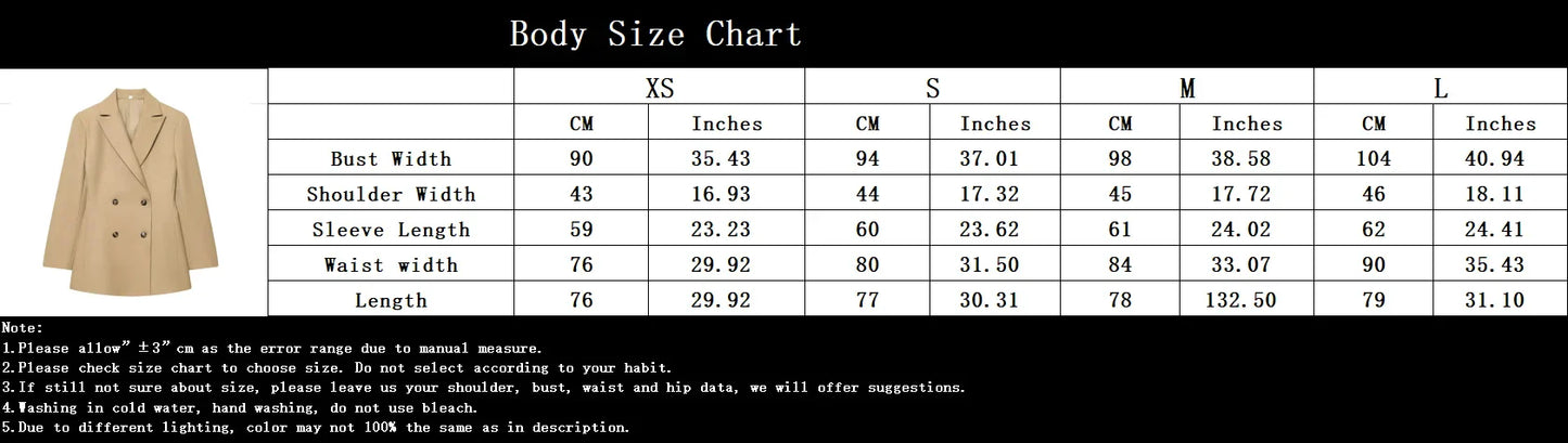 KONDALA Office Lady Chic Women Blazer Suit Double Breasted Long Sleeve Blazer Long Zipper Pants New Fashion 2026 Spring Suit