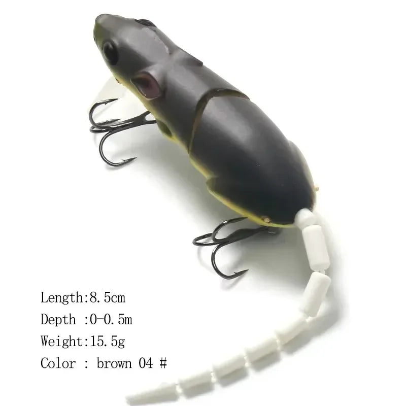 Floating Plastic Mouse Swimbait Lure – 155mm, Topwater, Pike & Bass, 5 Colors