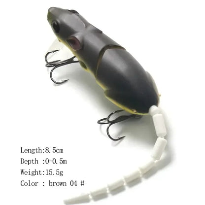 Floating Plastic Mouse Swimbait Lure – 155mm, Topwater, Pike & Bass, 5 Colors