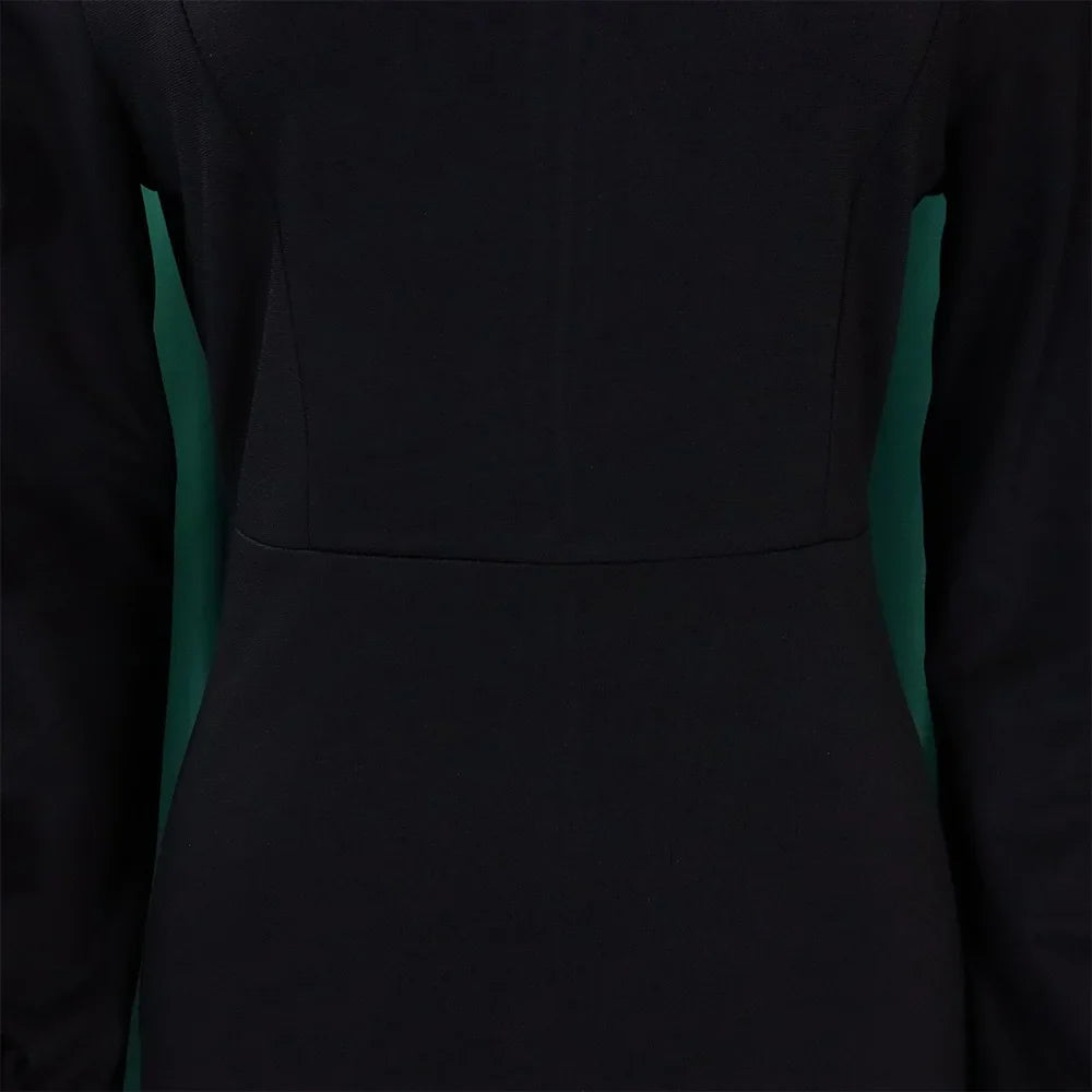 Elegant Office Dresses for Woman 2024 New O Neck Petal Sleeve Sheath Package Hips Mid Calf Formal Business Work Wear Dress Midi