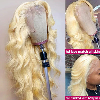 6 x 13 Blonde Lace Front Wig Human Hair | HD Transparent 13x6 Body Wave Wig