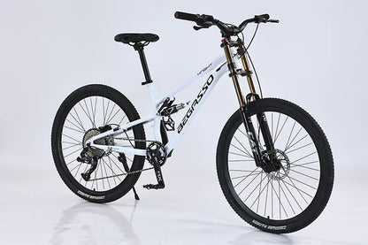 Men's Aluminum Alloy Mountain Bike – 27.5"/26" Soft Tail Full Suspension Adult MTB