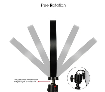 10" 26cm Dimmable LED Ring Light Kit with Tripod – 120 Beads USB Selfie & Live Streaming Lamp for Photography, Video & Makeup