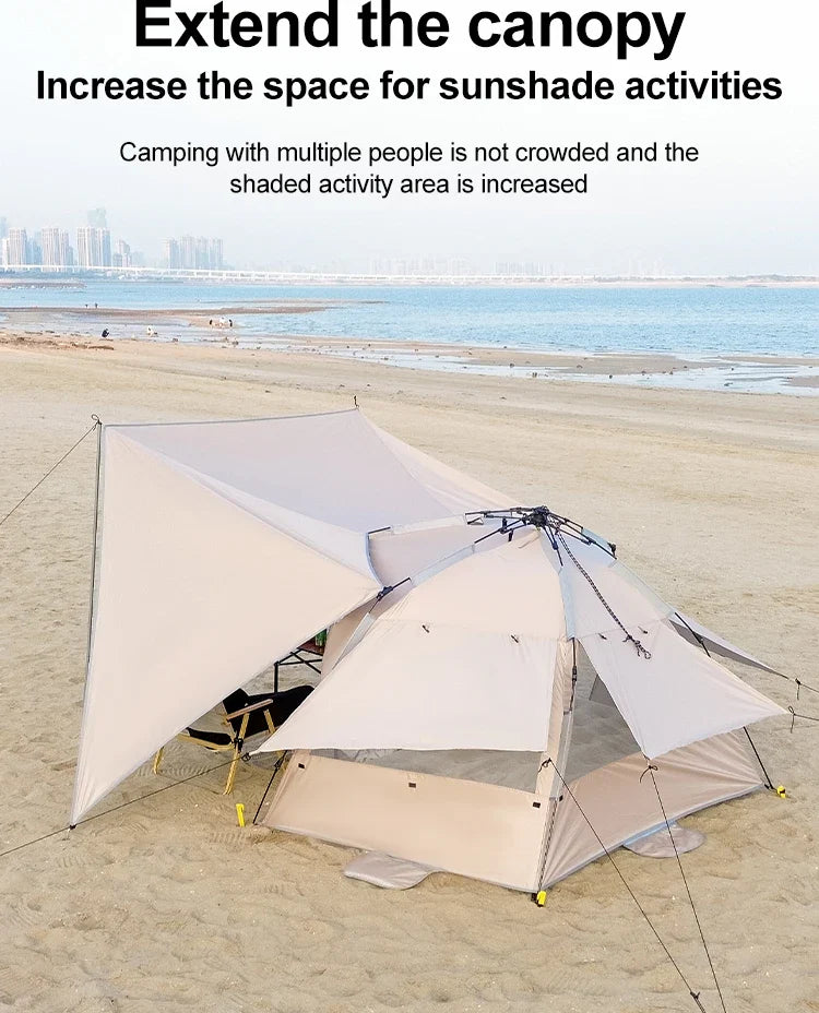 Sonuto Outdoor 3-4P One-Touch Camping Tent Quick Automatic Opening Beach Fishing Tent