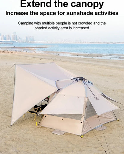 Sonuto Outdoor 3-4P One-Touch Camping Tent Quick Automatic Opening Beach Fishing Tent