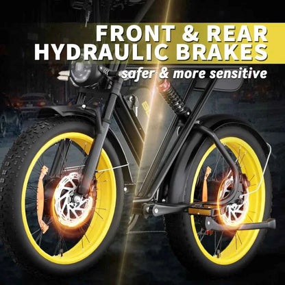 2000W Dual-Motor Electric Bike 52V 46AH Removable Battery Full Suspension Fat Tire Hydraulic Brake Adult Mountain Off-Road Ebike