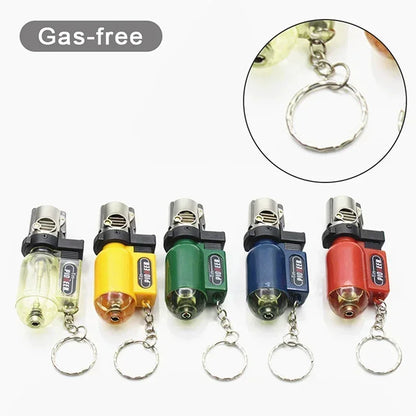 2PCS New Windproof Jet Torch Butane Lighter Portable BBQ Outdoor Ignition Survival Tool Keychain Cigarette Tool Lighters for Men