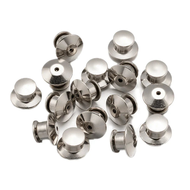 50pcs Metal Locking Pin Backs Keeper Clasp for DIY Badges Brooch Enamel Lapel Brooch Jewelry Char, Bags Craft Making Supplies