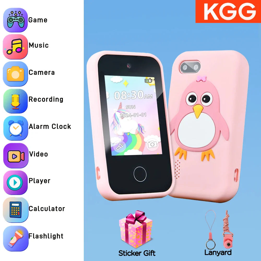 32GB Kids Smart Phone 2.8'' IPS Mini Toy Phone Music Player  28 Games Alarm Clock Flashlight Dual Camera Educational Funny Toys