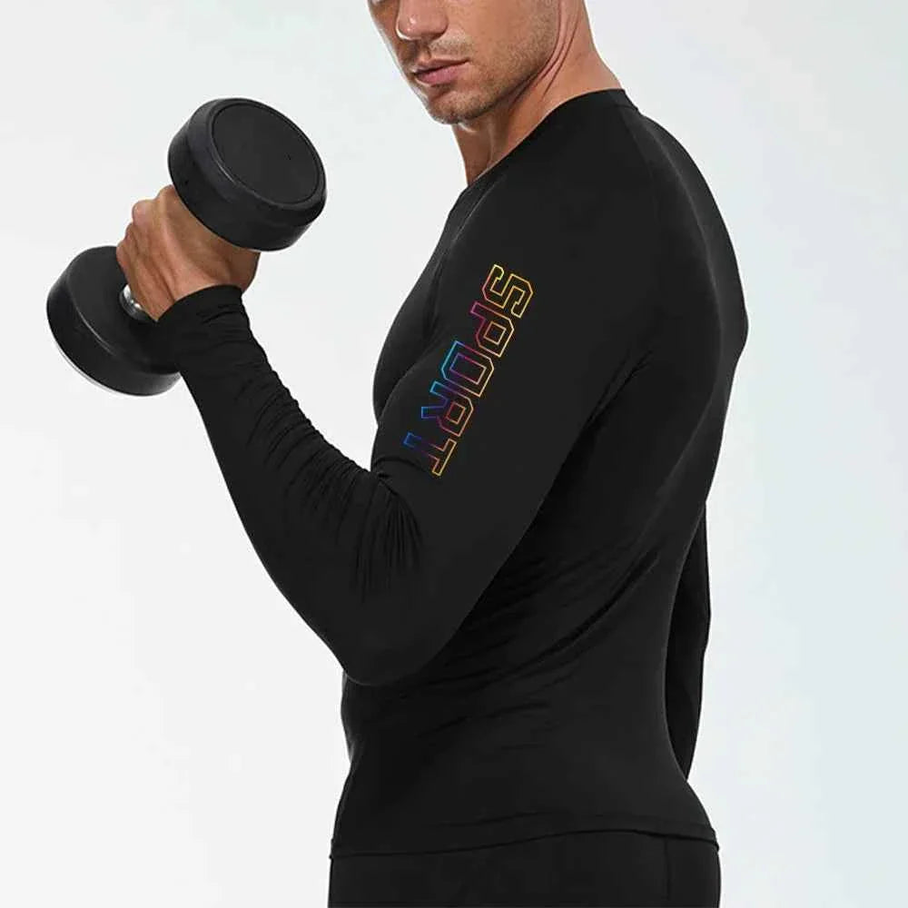 Men's Compression Long Sleeve Shirt – Quick-Dry Gym & Running Base Layer