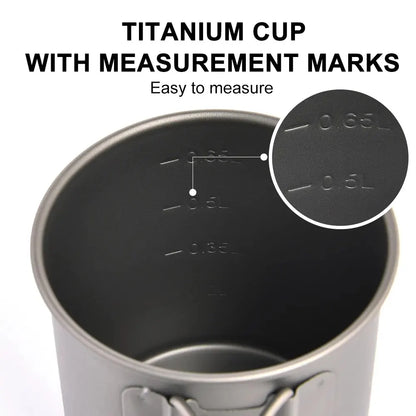 Titanium Camping Cup with Lid – Lightweight Outdoor Mug for Coffee, Tea & Cooking