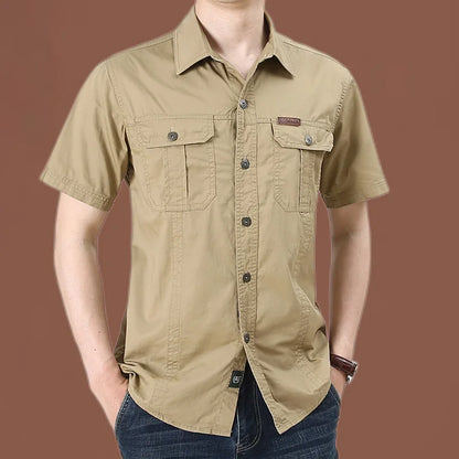 Men's Short Sleeve Tactical Hunting Shirt – Quick-Dry Combat Fishing & Hiking Shirt