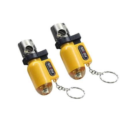 2PCS New Windproof Jet Torch Butane Lighter Portable BBQ Outdoor Ignition Survival Tool Keychain Cigarette Tool Lighters for Men