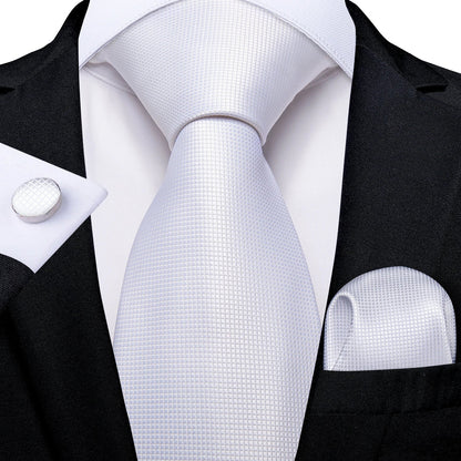 Men's Ties Solid Pink Blue Green Purple Wedding Party Accessories Groom Necktie Handkerchief Cufflinks Gift for Husband