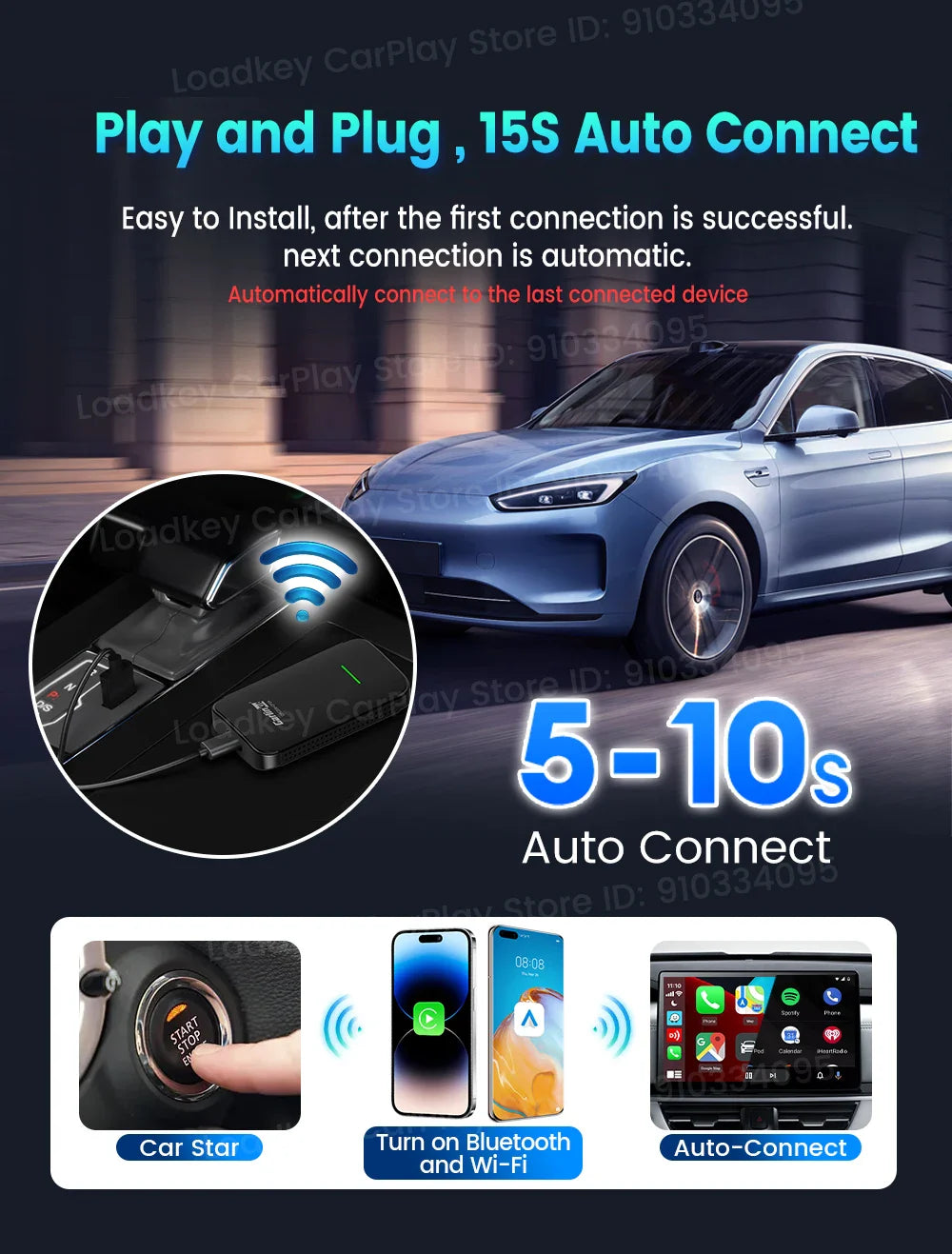 CarlinKit CP2A Pro Ai Box Wireless Adapter CarPlay Android Auto Wireless Smart CarPlay Box Support YouTube Netflix TikTok 5G USB