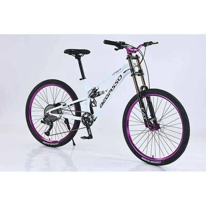 Men's Aluminum Alloy Mountain Bike – 27.5"/26" Soft Tail Full Suspension Adult MTB