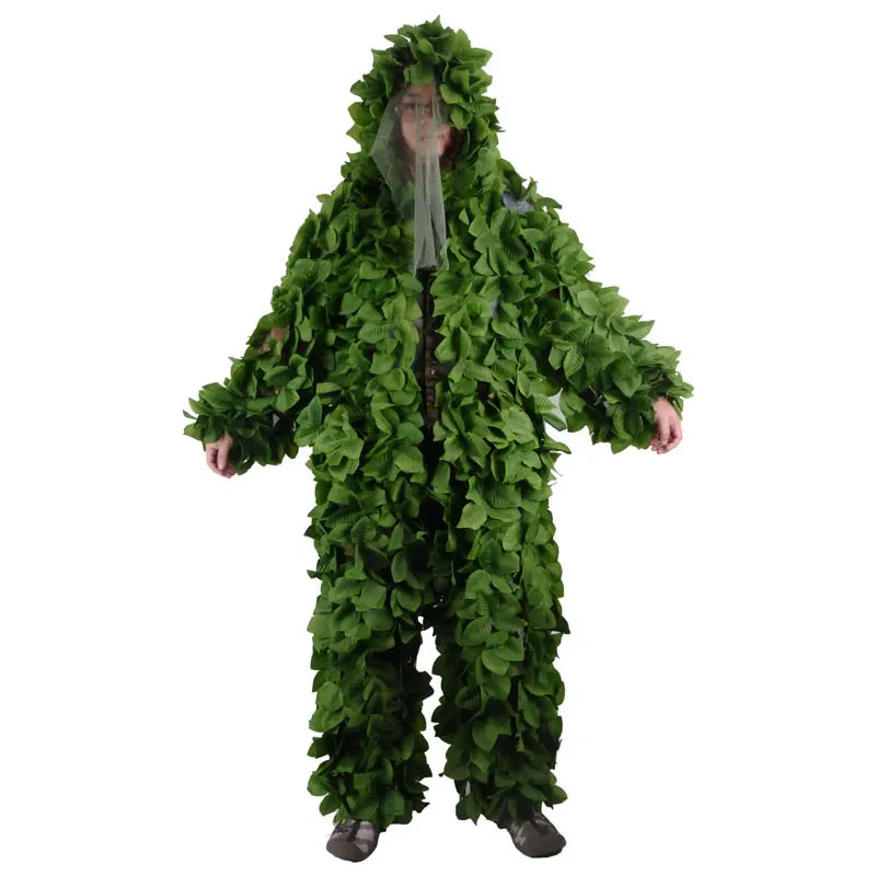 Green Leaf Camo Hunting Suit – Jacket & Pants Set, Breathable, Unisex, Fits 160–180cm