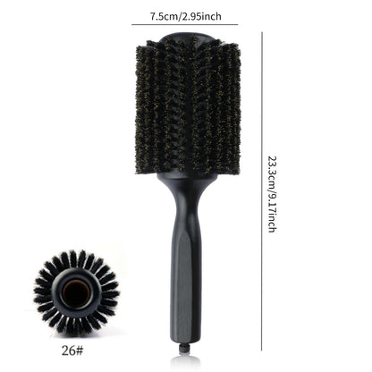 6 Sizes Boar Bristle Round Hair Brush Curly Hair Styling Comb Professional Removable Tail Barber Hairdresser Round Rolling Comb