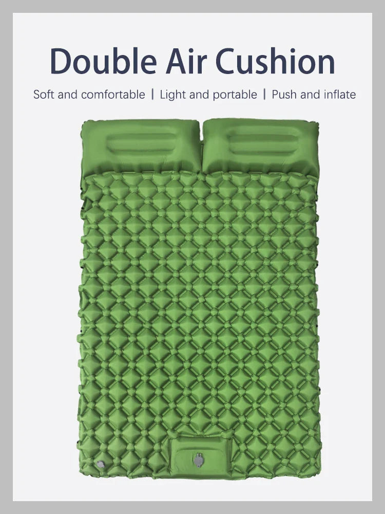 Outdoor Camping Double Inflatable Mattress Extra Wide Sleeping Pad Ultralight Folding Bed Sleeping Mat Car Travel Mat