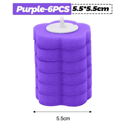6-60PCS Toilet Disposable Replacement Head Foam Cleaning Sponges Heads Toilet Brush Refills No Dead Angle Bathroom Brush Heads